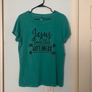 Turquoise graphic Tee